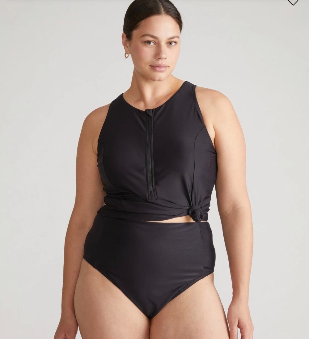 NWT Universal Standard High Waist Black Bikini Swim Bottoms Small (US 14-16)